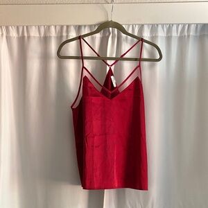 Elegant Wine colored silk  Spaghetti Strap Top